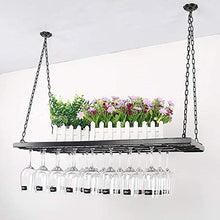 DJSMjbj Portabottiglie da appendere per vino rosso, da appendere al soffitto, in metallo, per bicchieri di vino, vari contenitori (dimensioni: 100 x 31 cm)