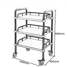 YIN YIN Carrello per ripiani Carrello for ripiani, auto di bellezza in acciaio inossidabile, stabilità di moda semplice, forte, bello, ospedale, ristorante, casa strumento medico auto, 50X40X86 CM Car