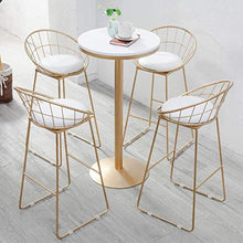 GYPPG Sgabello Bar, sgabelli Cucina per la Colazione, Sedia con poggiapiedi Alto con Gambe in Metallo Dorato e poggiapiedi, Design Moderno, Altezza Seduta 29,5 Pollici