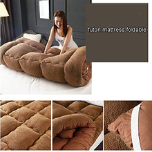 QXTT Materasso Letto Futon Matrimoniale E Singolo Pieghevole E Arrotolabile Materassi da Terra Alto Futon Trapuntato Salvaspazio per Campeggio Balconi Picnic,Brown-200 * 220cm
