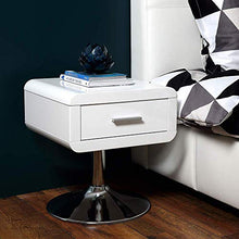 Amazon Brand - Movian Emme - Comodino, 40 x 40 x 45 cm (Lu x La x A), bianco lucido