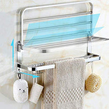WLVG Portasciugamani per Bagno a Parete, portasciugamani in Acciaio Inox con Barre portasciugamani, portasciugamani Montato a Parete, mensola portasciugamani, 80 cm