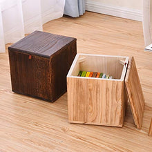 Sgabello Tavolino Basso Legno Home Soggiorno Ripostiglio Moda Creativa Retro 27 * 27 * 27cm LCSHAN (Color : Lightly Baked)