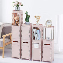 YLLHK Mobiletto da Bagno, Mobile a Colonna da Bagno, Armadio Multiuso per Bagno e Cucina, Stretto, per Nicchie, 75x20x20 cm (Rosa, Blu, Albicocca, Colore Misto),Pink