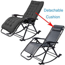 SHUAIIJUAN Sedia per il tempo libero domestico Rocking Chair Cuscino esterno del giardino Sedia pieghevole reclinabile Prato sedie a sdraio Sdraio Rocker Poltrona reclinabile con l'ammortizzatore for