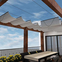 GDMING Vela Ombra Retrattile 230gsm Robusto Onda Fodera in Poliestere Protezione Solare Acqua E Aria Permeabili per All'aperto Terrazza Pergola Piscina Copertura, Personalizzabile