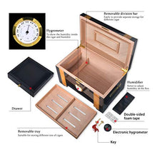 XZJJZ Cigar Cabinet con umidificatore e igrometro Humidor for Club Desktop a Doppio Strato Cigar Box