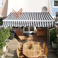 TolleTour Tenda da Sole, Tenda da Sole a Bracci Estensibili, Tenda da Sole per Esterno, Tende da Sole per Esterno Avvolgibili, Protezione dal Sole, 350 x 300cm, Grigio e Bianco