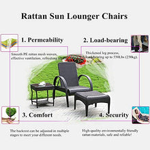 AAGYJ Set di sedie a Sdraio per Patio, Chaise Longue con Pedale e tavolino da caffè, sedie a Sdraio per Piscina in Rattan PE per Giardino Portico a Bordo Piscina