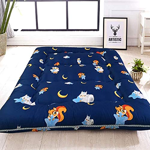 Z&HA Materasso futon, Luna e Stelle Giapponese Piano Materasso Pieghevole Tatami Tappetino Portatile materassino da Campeggio Bambini Sleeping Pad Lounger Divano Letto, Dimensione Doppia,C,120x200cm