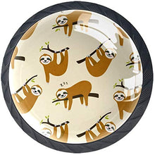 Bradipo simpatico cartone animato Pomelli per Porta Set di 4 Pomelli per Mobili Manopole per Cassetti Cucina Armadio Vetro