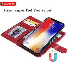 Bear Village Cover iPhone X/iPhone XS, Custodia Premium Flip Custodia per Apple iPhone X/iPhone XS, Custodia con Porta Carte e Chiusura Magnetica, Rosso