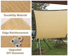 Telo Ombreggiante Telo da Vela Beige per Esterni, Rete per Protezione Solare Ispessita con Occhielli Staccabili, Telo in Rete con Protezione Solare al 90% per Patio/Giardino/Pergola/Gazebo