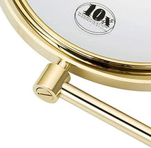 LYP Specchio per Il Trucco Specchio cosmetico, Acciaio Inox/Parete/Cromato/su Due Lati/Rust-Proof Rotonda/Rotary/Ingrandimento 10 Volte