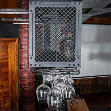 Scaffale Da Parete Retro Balck Metallo Griglia Di Ferro A Soffitto Portaoggetti Portabottiglie Portabottiglie Da Vino E Porta Bicchieri Applicazione Decorazione Da Parete, 60-100 Cm (Dimensioni: 100