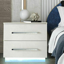 Comodino a LED con 2 cassetti con illuminazione a LED, moderno mobiletto per camera da letto, soggiorno, 55 x 37 x 50 cm