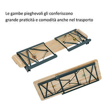 Outsunny Set Birreria da Giardino Tavolo e 2 Panche con Schienale Pieghevole in Legno di Abete