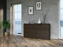 NOXEN Cassettiera M6 140 wengé, mobili per camera da letto, armadio, sei cassetti, comodino, mobili per casa, soggiorno, corridoio, comodino