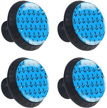 Modello nero di ancoraggio della nave blu Pomelli per Porta Set di 4 Pomelli per Mobili Manopole per Cassetti Cucina Armadio Vetro