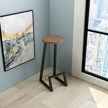 FACC Sgabelli da Bar in Legno, Sgabelli Bar Metallo, Sedie da Bar Interno, Stile Minimalista Nordico, Sedile Rotondo, può Sopportare 150 kg, per Il caffè della Sala da Pranzo del Pub