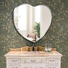 YiYi Bathroom mirror Specchi da appendere a parete a forma di cuore, specchio moderno smussato Frameless Specchio da bagno per camera da letto Specchio per trucco da bagno (dimensioni: 60 × 64 cm)