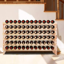Goplus Cantinetta Portabottiglie in Legno con 6 Ripiani per 72 Bottiglie, Scaffale Porta Vino per Casa Bar,119x71,5x29 cm