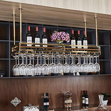 zxcvb Portabottiglie da Soffitto, Mensola Portaoggetti, Mensola, Struttura in Acciaio Inossidabile (Dorato) ， per Ristoranti, Bar, Bancone Bar, Dimensioni ： 80/100 / 120cm