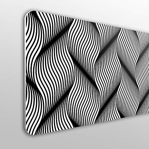 Megadecor - Testiera per letto in PVC, 10 mm, decorativa Onde geometriche ondulate su sfondo monocolore.