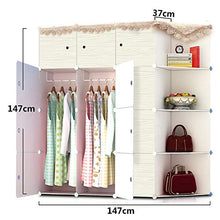 EXCLVEA Armadio Appendiabiti Grande Armadio capacità Stile Semplice Abbigliamento Impermeabile Armadio Cabinet Modular Storage organizzatore for Decorazione Camera