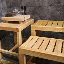 Sgabello per Doccia Sgabello per Bagno in Legno massello Antiscivolo Comodo Sgabello per Doccia Sedia per riporre e rifinire Il Bagno per Interni ed Esterni, Rovere Medio
