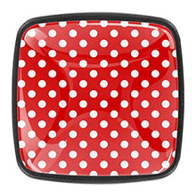 Pois bianchi rossi in tessuto Pomelli per Porta Set di 4 Pomelli per Mobili Manopole per Cassetti Cucina Armadio Vetro