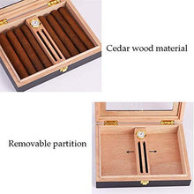 SCDHZP Cigar Humidor, Cedar Cigar Desktop Box con umidificatore e igrometro, Piano in Vetro for 15 (10-15 Cigars)