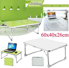 Tavolo da campeggio Tavolo da laptop pieghevole, Breakfast per servire Bed DeskTray, tavolo da picnic portatile e ultra leggero, pieghe a metà, 60x40 cm, bianco Tavolo pieghevole multifunzionale