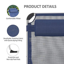 Outsunny Sdraio da Giardino Pieghevole con Poggiatesta Lettino Prendisole con Schienale Regolabile in Alluminio 60x170x76cm Blu Scuro