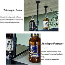 JHGJBJ Cremagliera del Vino Nero con Supporto Light Box Asta Regolabile Bicchiere di Vino Hanging Domestica Vino Rack Multifunzionale (Size : 100cmx35cm)