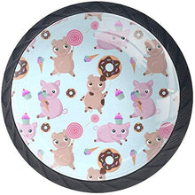 Maiali Ciambelle Dolci e Torte Pomelli per Porta Set di 4 Pomelli per Mobili Manopole per Cassetti Cucina Armadio Vetro
