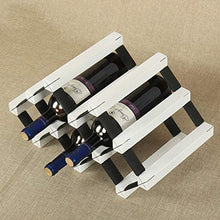 AT Decorazione Parete Applicazione 6 Bottle Wine Rack -Solid Legno Multi-Function Piano Vino Shelf Calice Hanging Shelf Calici Rack/Weiß