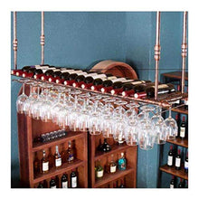 Titolare Industriale Stile Cucina Vino Vetro, scaffalatura Bar a Doppio Strato, Verga Europeo Ferro Appeso Stile battuto capovolta Creativo (Color : Brown, Size : 80 * 30cm)