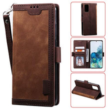 SNOW COLOR Cover Galaxy S20+ (S20Plus) Portafoglio, Flip Custodia Portafoglio in PU,[Funzione Staffa]con Slot per Schede e Chiusura Magnetica per Samsung Galaxy S20 Plus - Marrone