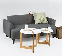 Wisfor Table Basse Ronde Scandinave Blanche 50 x 51cm Table d' Appoint en Bois Brut Moderne Table Gigogne de Café pour Salon Chambre Balcon Bar Hôtel