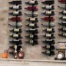 Yaheetech Portabottiglie Vino da Parete Ferro Scaffale Metallo Vino Porta 10 Bottiglie 126 cm Mobile Esposizione Vino Nero