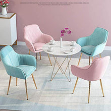 zvcv Sedia Laterale Sedie da Pranzo Sedia da casa nordica Dessert Negozio di tè Bancone Trucco Soggiorno Gambe placcate Oro/Rivestite in Velluto, 48Cmx47Cmx46Cm Confortevole, Rosa