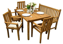 AVANTI TRENDSTORE - Manado - Panca da Giardino con Schienale in Legno di Teak, Dimensioni: Lap 150x92x61 cm