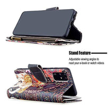 Miagon 9 Slot per Schede Custodia per Xiaomi Redmi 9A,Colorato Cerniera Portafoglio a Libro in PU Pelle Flip Cover Kickstand Magnetica Case Antiurto,Elefante Fiore