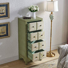 Yhjkvl Cassettiera Rustico Style 4 cassetti Accent Petto Alto Storage Unit (Color : Green, Size : 48x35x101CM)