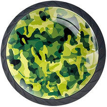 Estratto giallo verde del modello del cammuffamento Pomelli per Porta Set di 4 Pomelli per Mobili Manopole per Cassetti Cucina Armadio Vetro