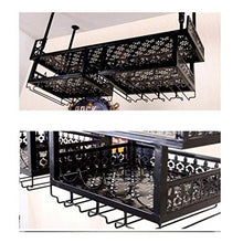 MFLASMF Creative Wine Glass stemware Rack, Upside Down Display Rack, Bar Wine Rack,Bar KTV Wine Glass Rack, Hanging Wine Rack (Color : Black, Size : 120 * 31cm)