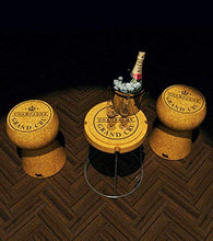 Beat - Serie tappi di Champagne, 1 tavolino-sgabello in sughero modellato, design di Mini Garibay