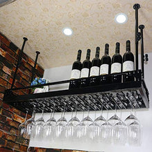 YWYW Wine Bar Bar Wine Glass Rack Hanging Wine Glass Bar Hanging Creativo Europeo Portabottiglie di Vino Appeso a Parete Industriale Portabottiglie Decorazione Nero (Dimensioni: 60 * 30 cm)