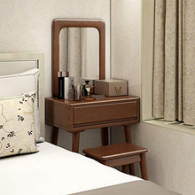 Specchiera Tavolo Cosmetici Con Piazza Specchio & Sgabello Imbottito Vanity Toeletta Da Trucco,Sgabello Donne Camera Da Letto Tavolo Da Trucco Per Le Donne,Con Cassetto Grande-A 60x40x75cm(24x16x30inc